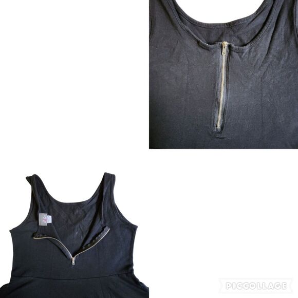 Dots Black Zipper Peplum Tank Top Sz M - Picture 7 of 12